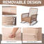 Chaise berçante d'extérieur en rotin avec coussin-646829750