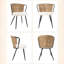 Ensemble de chaises de salle à manger en rotin de 19 po de hauteur avec siège à oreilles et pieds en métal de 19 po pour la maison et la cuisine-1546866526-1572078075