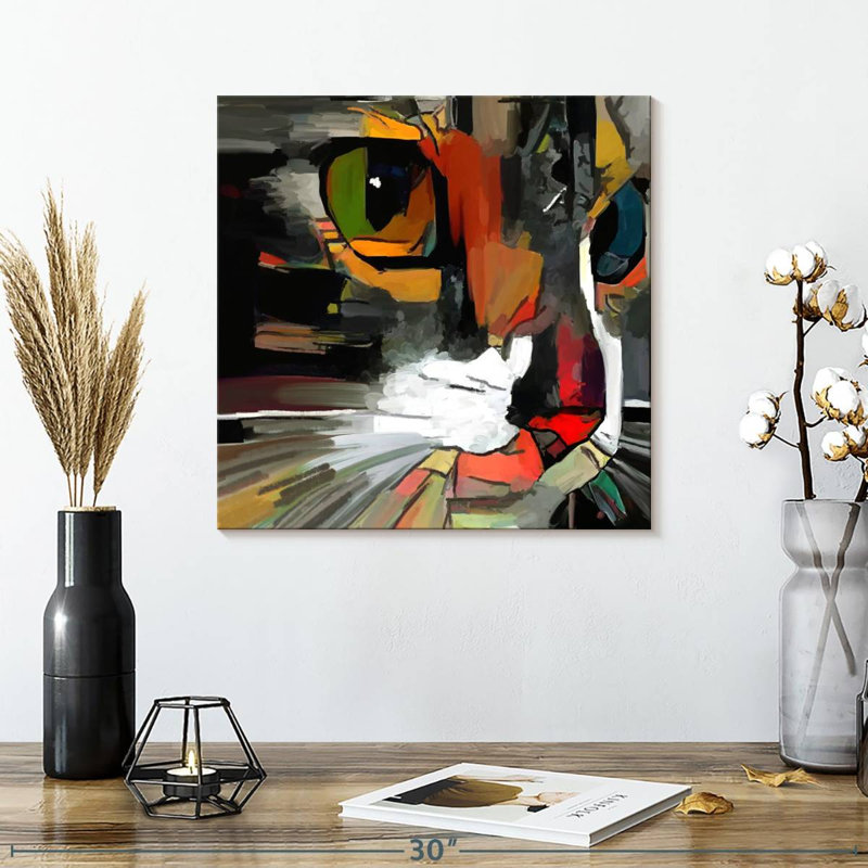 " Abstract Cat ", 16" H x 16" W x 1.25" D