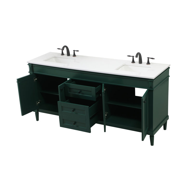 Ensemble de meuble-lavabo double 72 po Readington, Vert