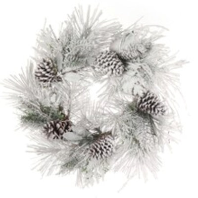 24-Inch Pine Decorative Branch Silk Wreath - Artificial Greenery for Holiday & Front Door Decor