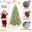 Arbre de Noël bleu en PE / PVC avec lumières à DEL blanc chaud - pointes, conception de branche articulée, aspect naturel, support en métal, décoration des Fêtes facile à assembler-117530788