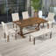 Ensemble de table de salle à manger 6 pièces Farmhouse (noyer), table rectangulaire en bois de 72 pouces à texture naturelle, 4 chaises rembourrées + 1 ensemble de banc