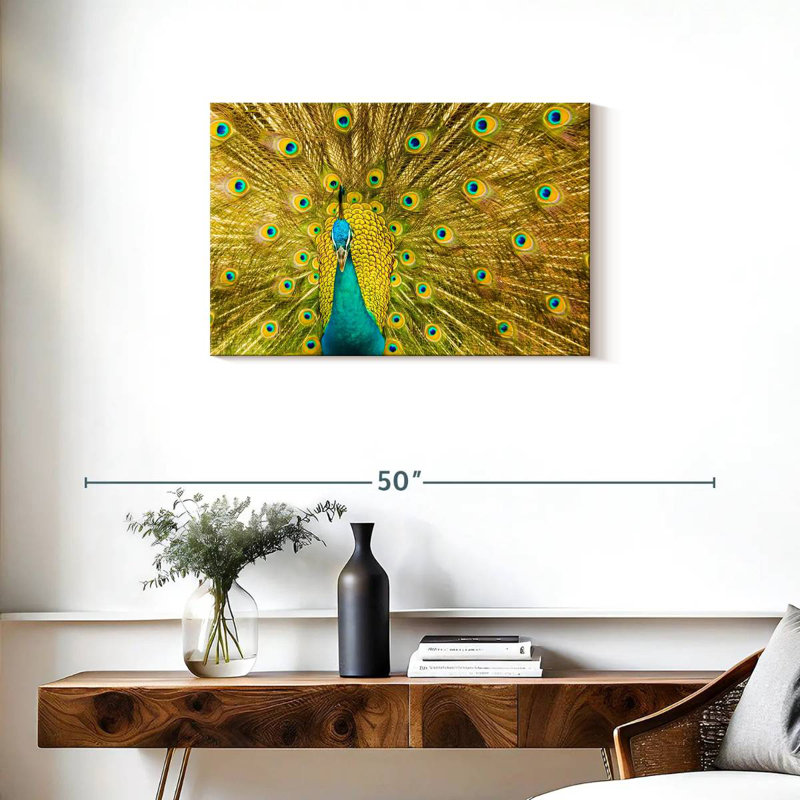 Brampt Glorious Peacock Feather, 20" H x 30" W