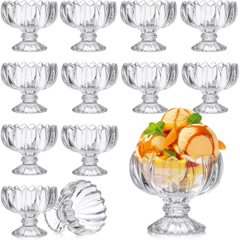 12 Pcs 4 Oz Tulip Footed Dessert Cups