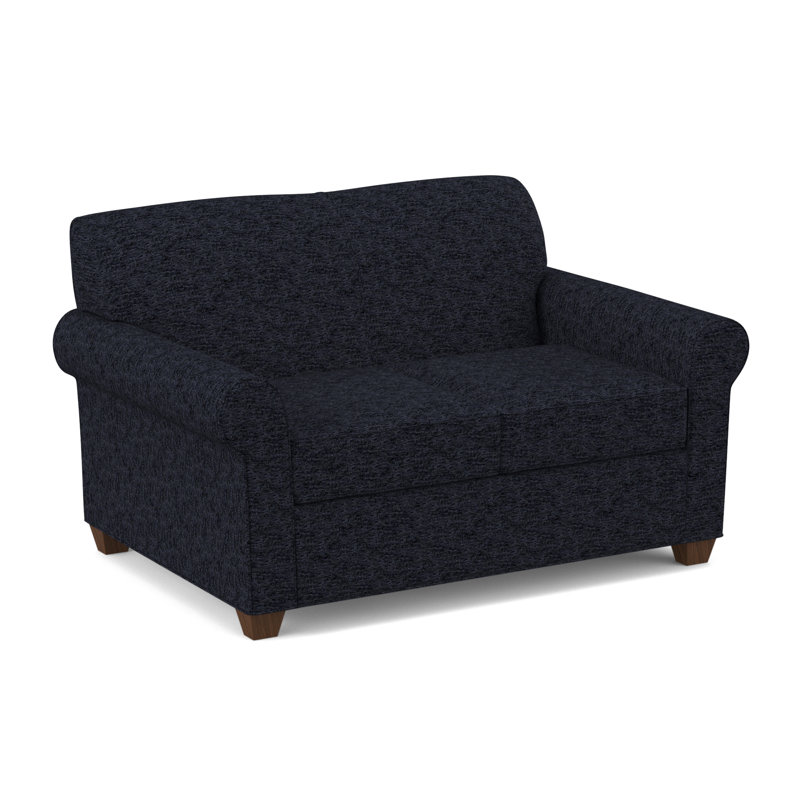 Finn 59" Rolled Arm Loveseat, Montana Walnut, Archetype Quartz