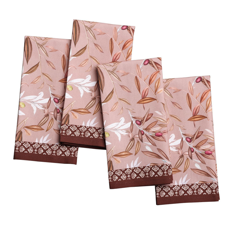 Maison d' Hermine Cloth Napkins Set of 4 100% Cotton Everyday Reusable Square Napkins Cloth Washable Dinner Party Wedding Restaurant Valentines Day Decorations Spring/Summer (Nyons, 18" x 18")