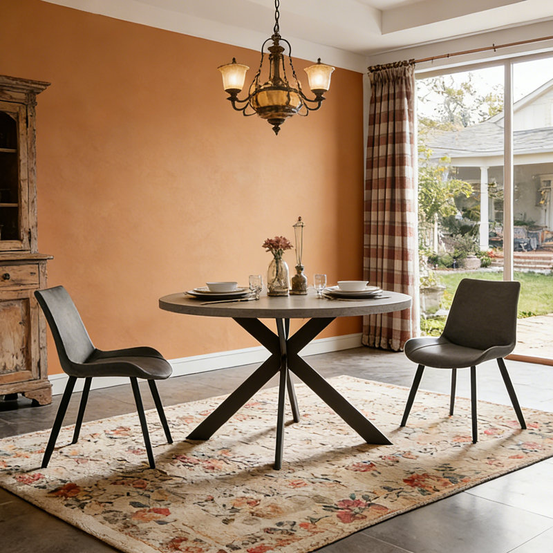 Ensemble de table ronde, Gris, 3 pièces: table, 2 chaises