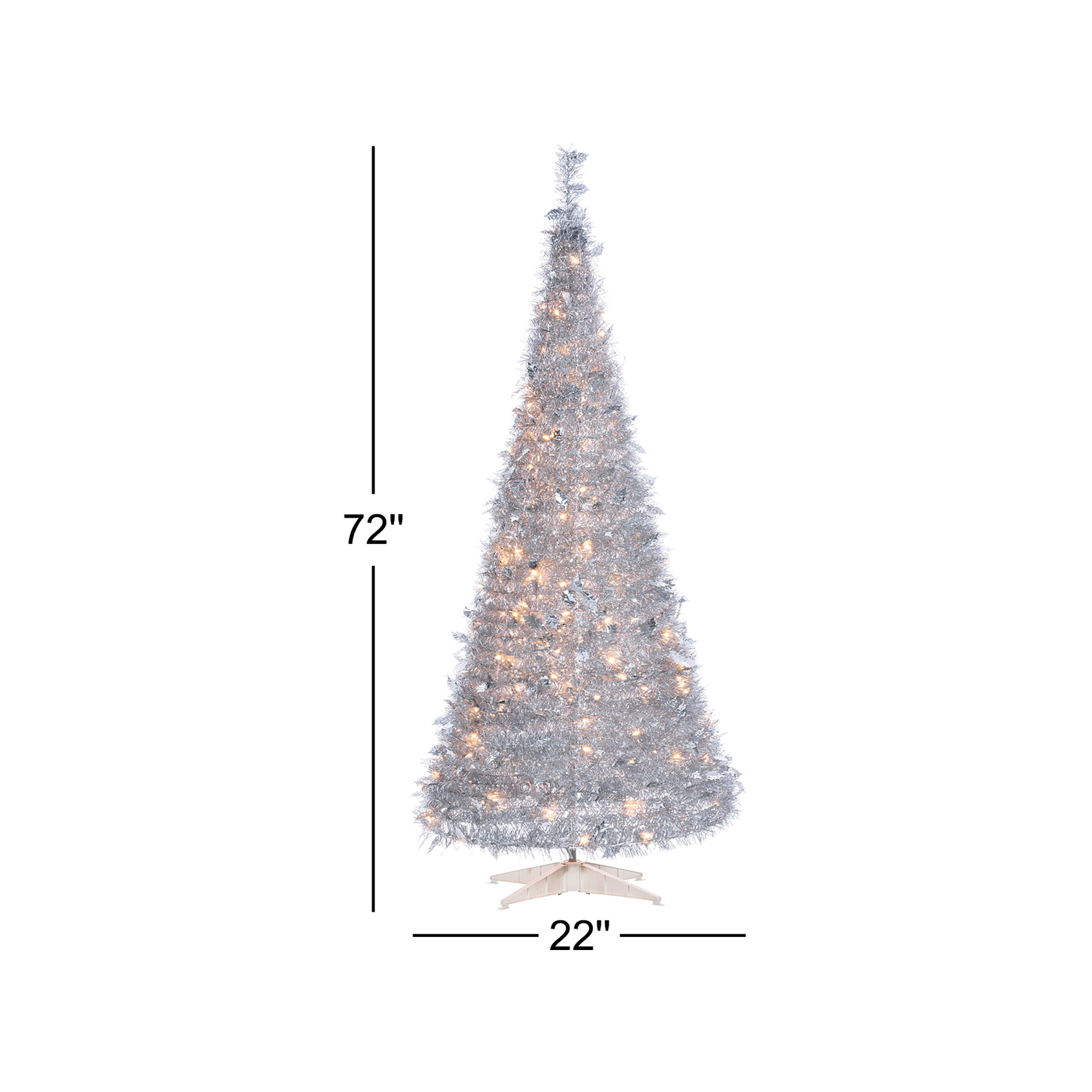 48' Lighted Artificial Pine Christmas Tree, 6'
