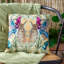 Kali Indoor / Outdoor Floral Blue and Green Square Throw Cushion