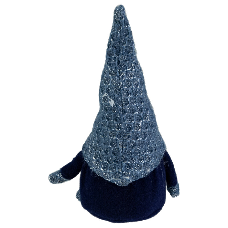 Figurine de Noël gnome en tricot 10,5 "bleu royal