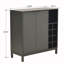 Armoire décorative 2 portes, armoire de rangement pour la cuisine, armoire de hall d'entrée, support à vin avec porte-gobelet-108924300