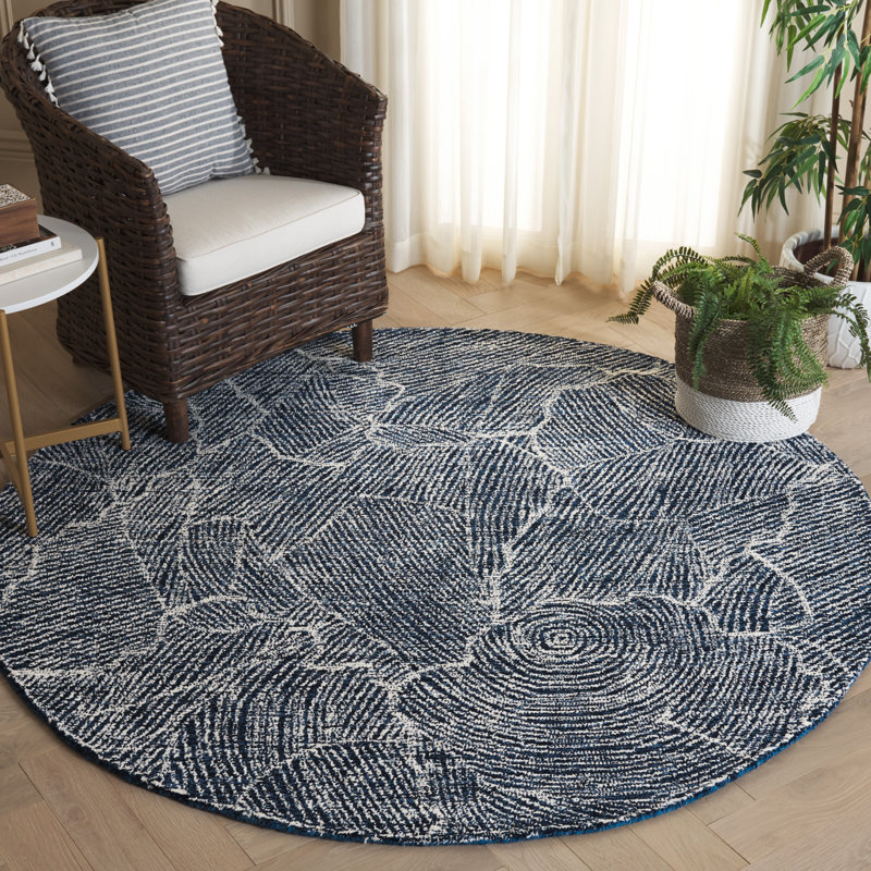 Mairianne Hand Tufted Wool Pile Abstract Rug, Round 6'