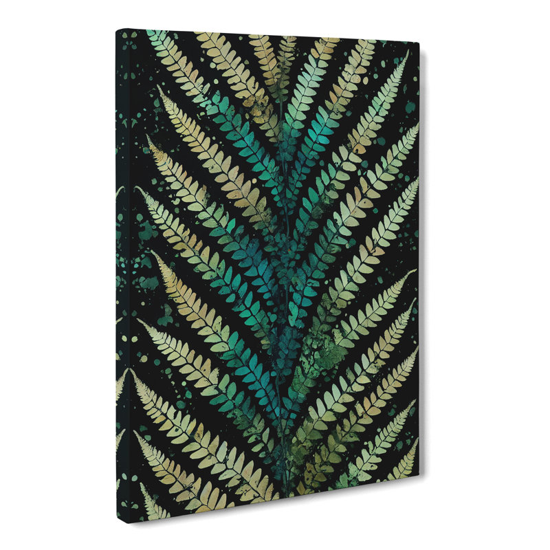 Birge Fern Leaf Splatter - Wrapped Canvas, 50cm H x 35cm W x 3cm D
