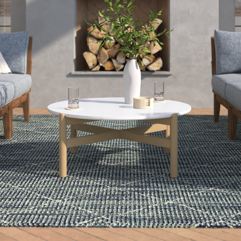 Mimi Round Acacia Outdoor Coffee Table , 32'' in. W 32'' in. D