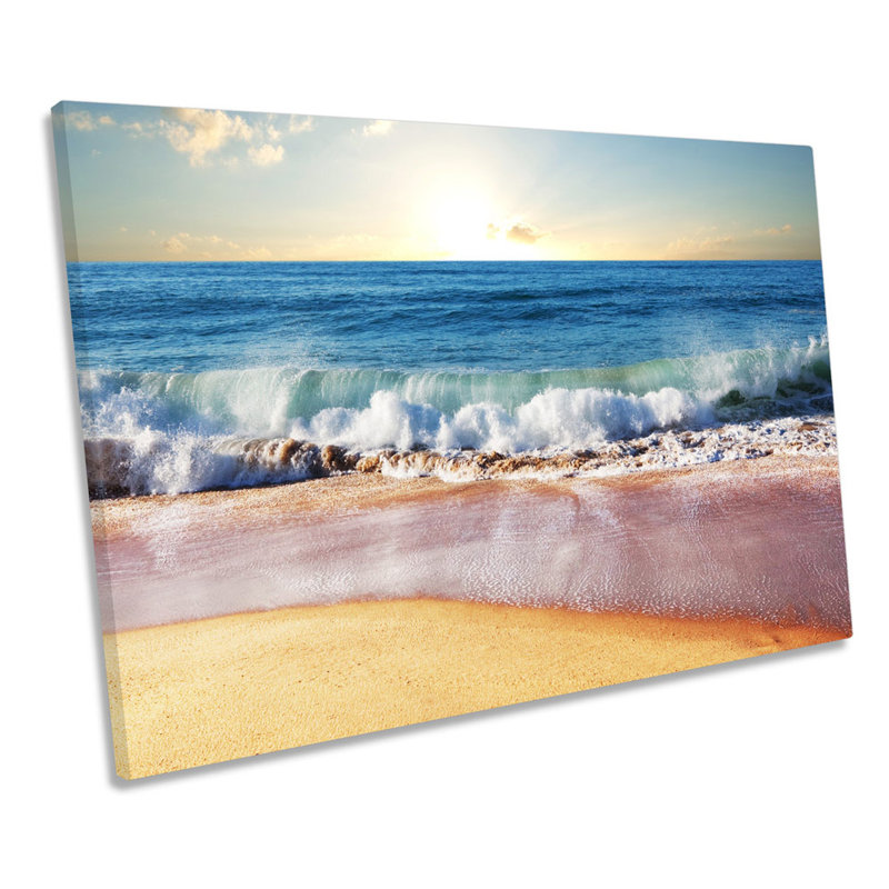 Sandy Beach Seascape - Wrapped Canvas Print, 30.5cm H x 45.7cm W x 2cm D