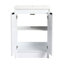 Meuble-lavabo autoportant de 48 po avec lavabo en résine, 2 espaces de rangement, charnières de porte à fermeture en douceur, contreplaqué blanc brillant, tablettes système, structure de fermeture