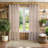 Burlap Cotton Light Filtering Grommet Curtain Panel with Cotton Lining for Bedroom-1107454261