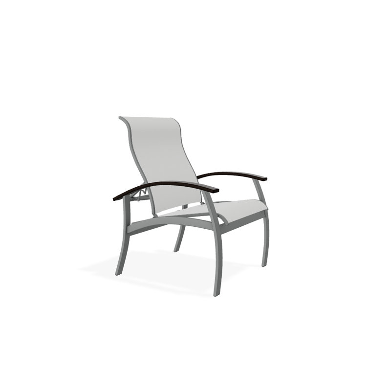 Chaise de patio Askar, Blanc 6D Sunbrella®, Noir, Graphite texturé