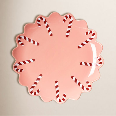 Candy Cane Scallop 13 Platter Provence