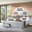 Grand lit avec rangement polyvalent pour bibliothèque - grand organisateur de chambre à coucher avec 8 tiroirs, structure en bois robuste et conception pratique
