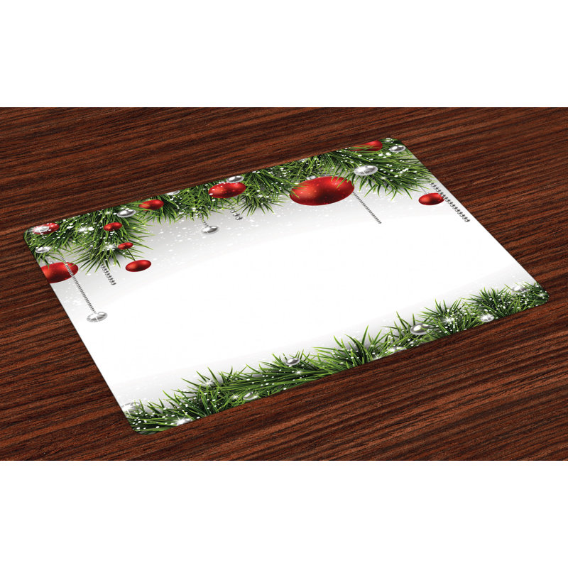 Manassas Christmas Tree Balls Ornaments Placemat