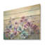 Pensées mauves en fleurs I - Art floral sur bois de pin naturel-101405816