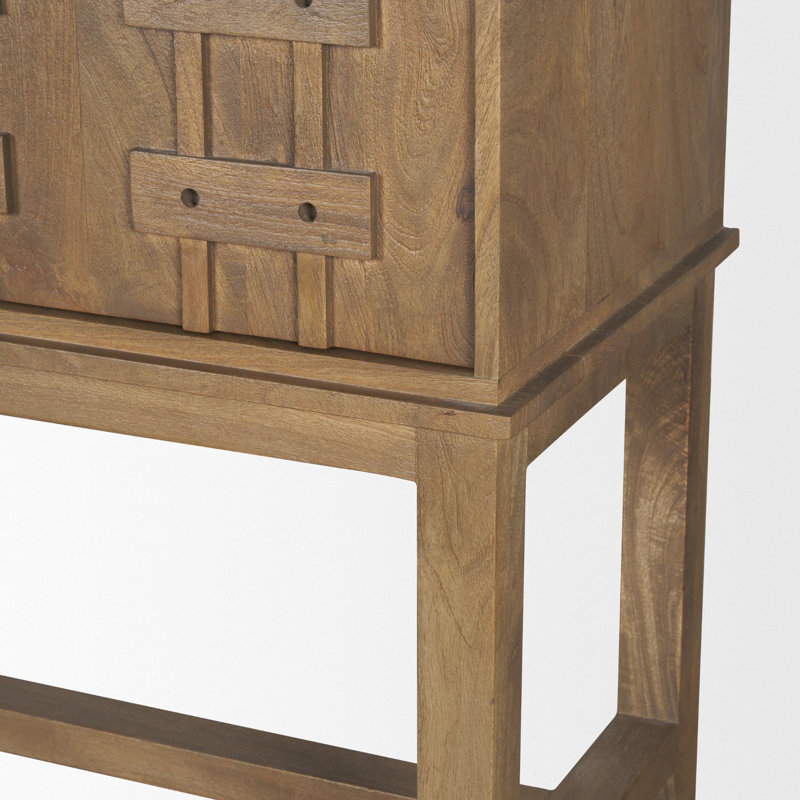 Armoire haute à 6 portes en bois brun clair Lalita Truss