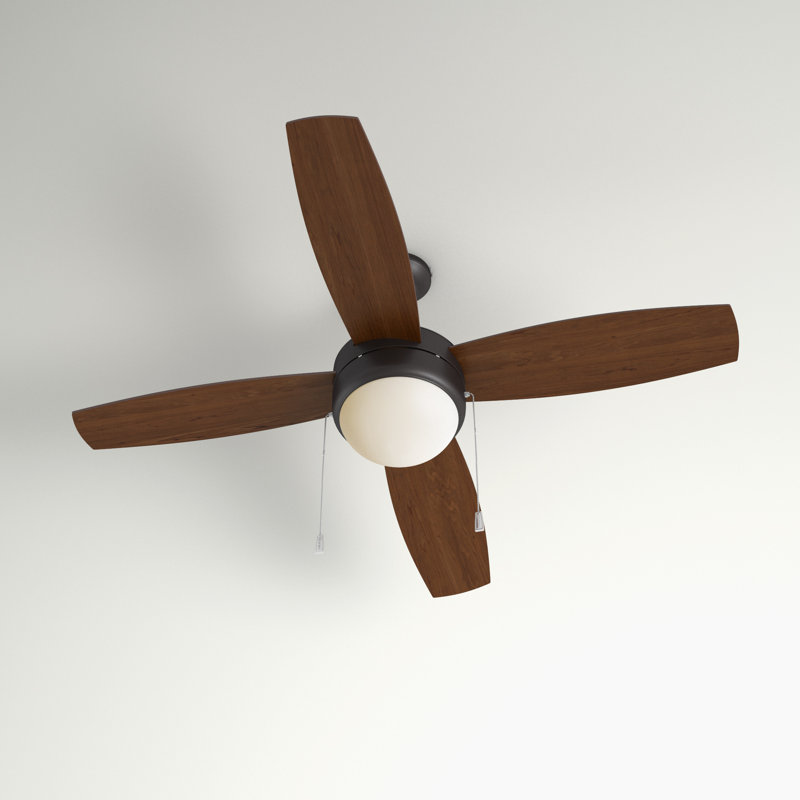 Phaze 52'' Ceiling Fan with Light Kit, Espresso with Walnut Blades