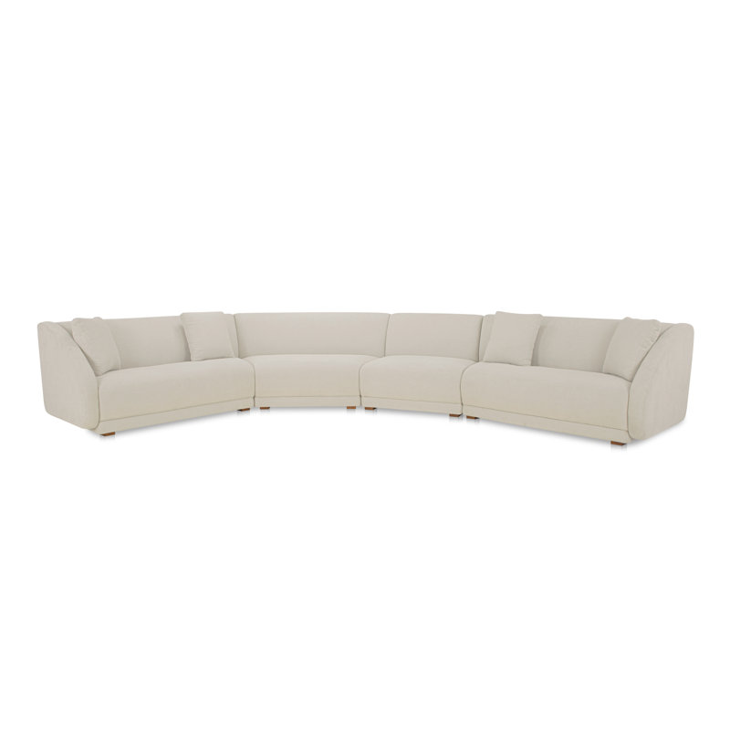 Canapé modulaire Rae, Polyester blanc, H 31,5 po x l 224 po x P 34,29 po