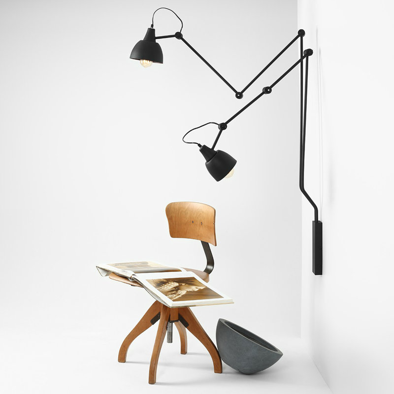 Ippolito Swing Arm Sconce, Black