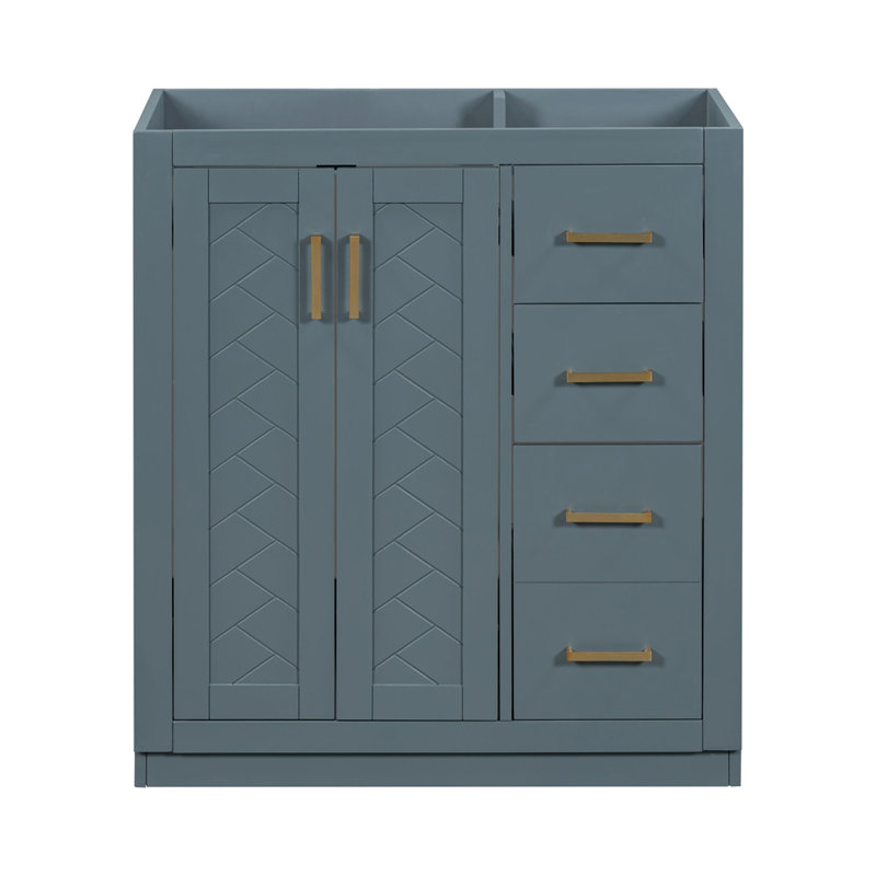 Meuble-lavabo de salle de bain sans lavabo, Bleu marine