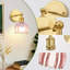 Appliques murales à piles avec télécommande et verre tulipe rose (ensemble de 2)-271770246-271770244