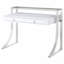 Bureau d'écriture blanc brillant, 2 tiroirs