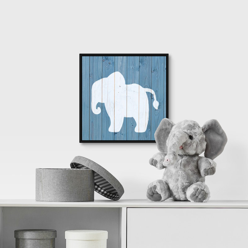« éléphant zoo animal shape », impression, H 12 po x l 12 po x P 1,75 po, Cadre pour toile flottant noir