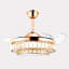 Ventilateurs de plafond 47 po avec lumière, ventilateur de lustre en cristal rétractable doré, réversible, télécommande, ensembles de plafonniers à intensité variable pour le salon, la chambre à coucher