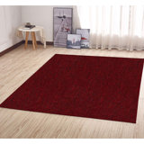 Amorion Furnish my Place Modern Indoor/Outdoor Commercial Solid Color Rug - Pet and Kids Friendly Rug, Stain Resistant, Floor Carpet for Living Room & Hallway, Wedding - Red