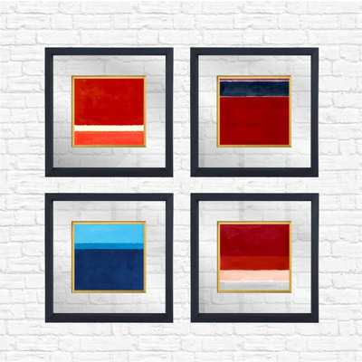 Anonymous - 4 Piece Single Picture Frame Painting Set on Glass