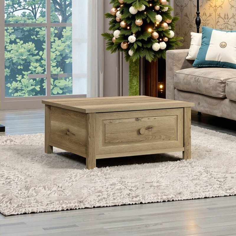 Lift-Top Coffee Table With Storage, 41"D X 22"W X 20"H, Solid Wood Frame