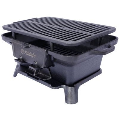 Oval Cast Iron Grill Outdoor, Portable Charcoal Grill And Tabletop Cast Iron Skillet - 100% Cast Iron, Enameled, Durable, Small Charcoal Grill, Campin -  Ikkle, W465P191411