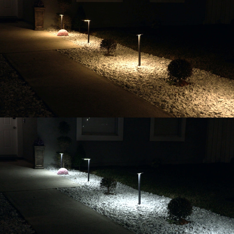 Bronze Solar LED Pathway Lights with Adjustable Color Temperature, 2-Pack