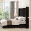 Base de lit grand Gerasim avec tête de lit haute de 57 po, lit plateforme tapissier en velours, noir-329664387-329664386
