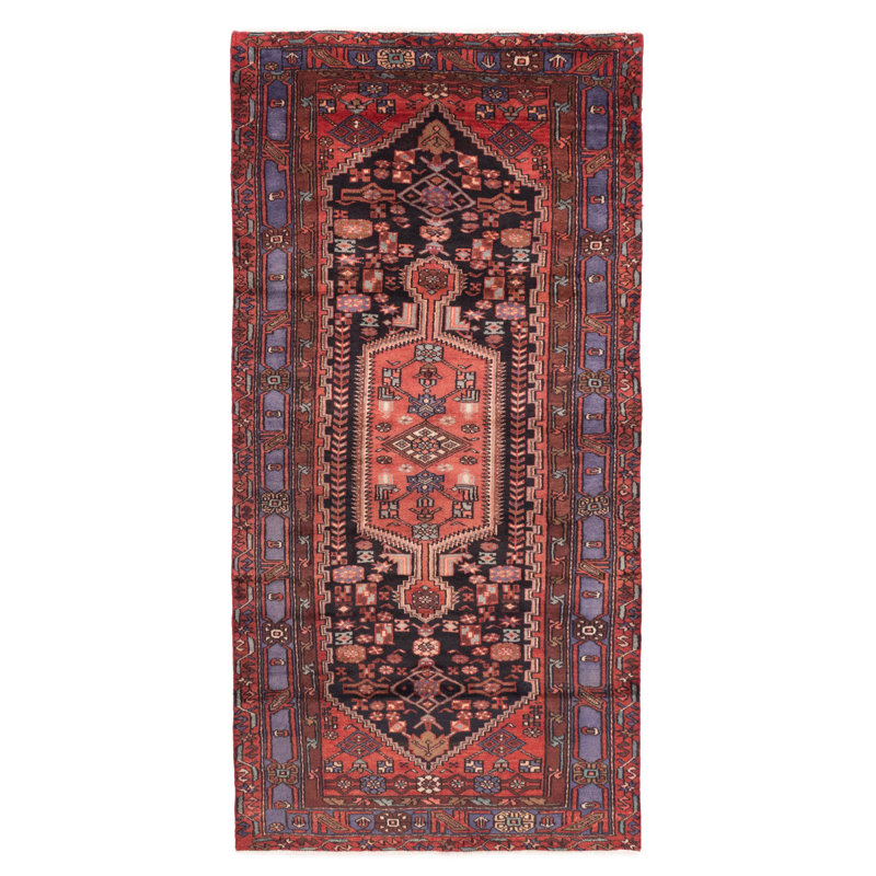 Tapis noir et rouge Andelz 4 pi 1 po x 8 pi 4 po