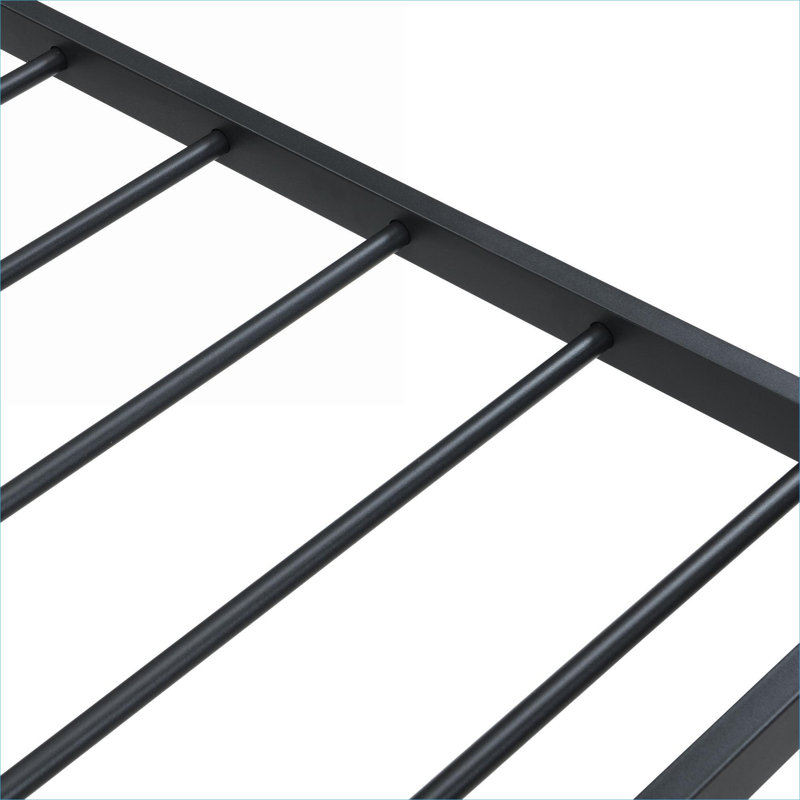 Minimalist Silhouette Twin Size Platform Bed, Noise-Free Sturdy Support, No Box Spring Required, Sleek Black Metal