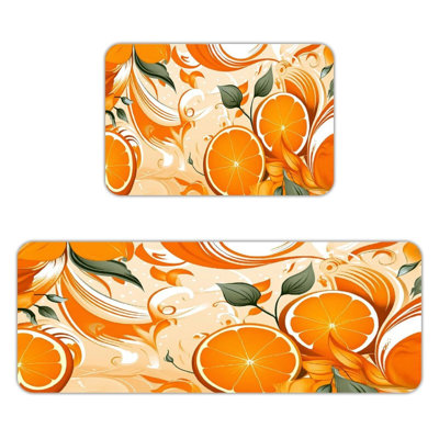 Tapis de cuisine orange
