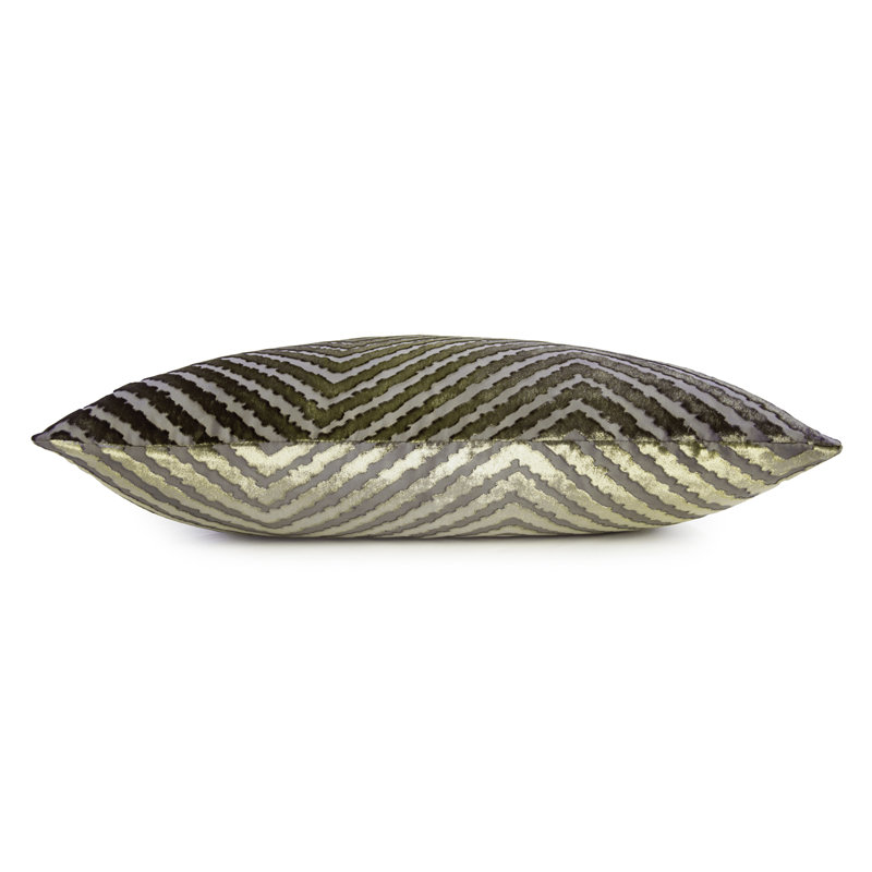 Chevron Velvet Pillow Cover & Insert, 20"H x 20"W, Oregano