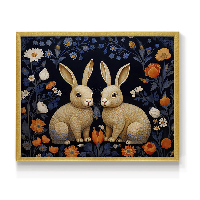 Faune - XXXI - Reproduction encadrée - Restickable, H 16 po x l 20 po, Doré
