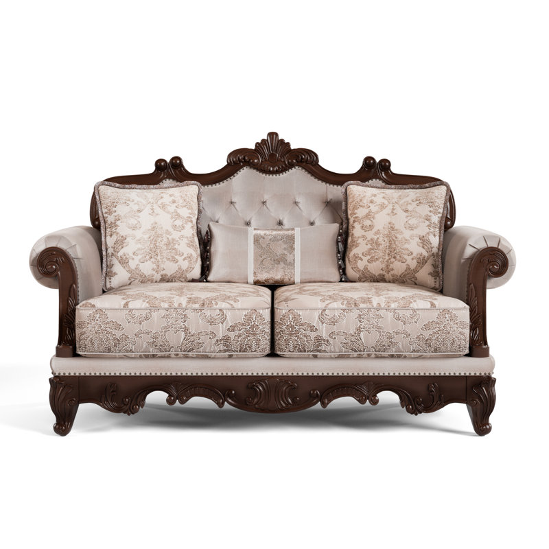 Barbato Upholstered Sofa, 44.5"H x 90.25"W x 38.25"D, Brown