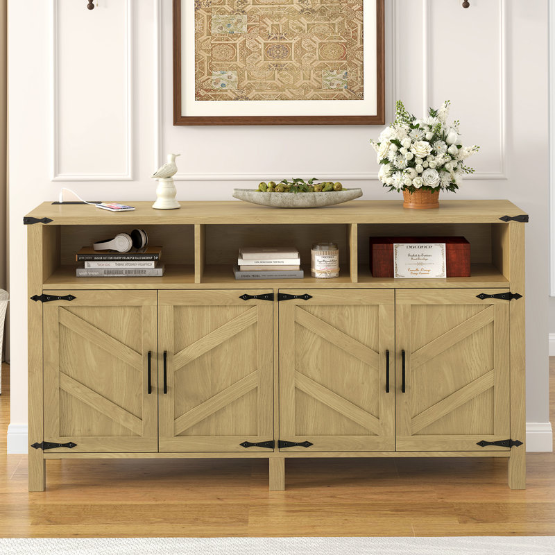 Jeamess 59'' Sideboard With 4 Doors, Brown