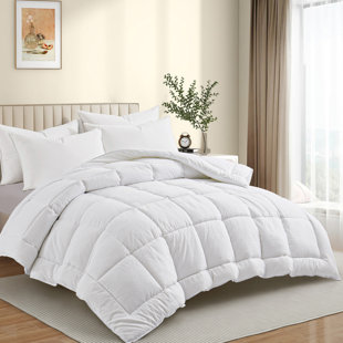 Royal Hotel's Oversized King Size Light Down-Comforter 650-Fill-Power 100%  Cotton Shell 300TC - Stripe White